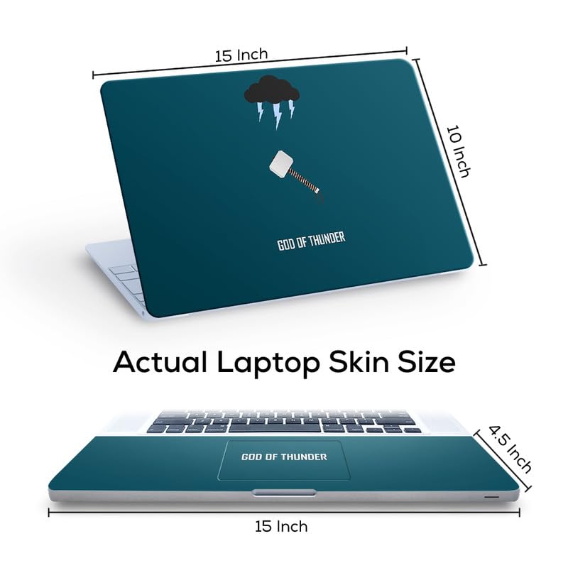 Image of Galaxsia Thor GOD of Thunder Full Vinyl Laptop Skin /Sticker /Cover for 15 to 15.6 Inches Laptops Laminated-Removable-HD Quality Compatible for Hp-Dell-Sony-Lenovo-Asus etc.(15x10 Inches)