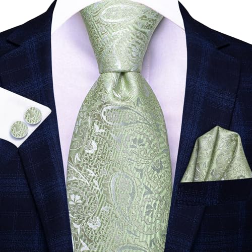 Image of Hi-Tie Men's Silk Ties Formal Woven Classic Necktie Pocket Square Cufflinks Lapel Pin Set Wedding Business