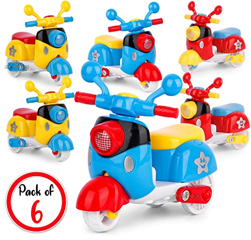 Image of Zest 4 Toyz Mini Scooter Toy for Kids Pack of 6 Friction Powered Colorful Push and Go Scooter Lightweight Design Safe Durable Indoor Outdoor Play Toys Perfect for Toddlers Boys and Girls Aged 3+