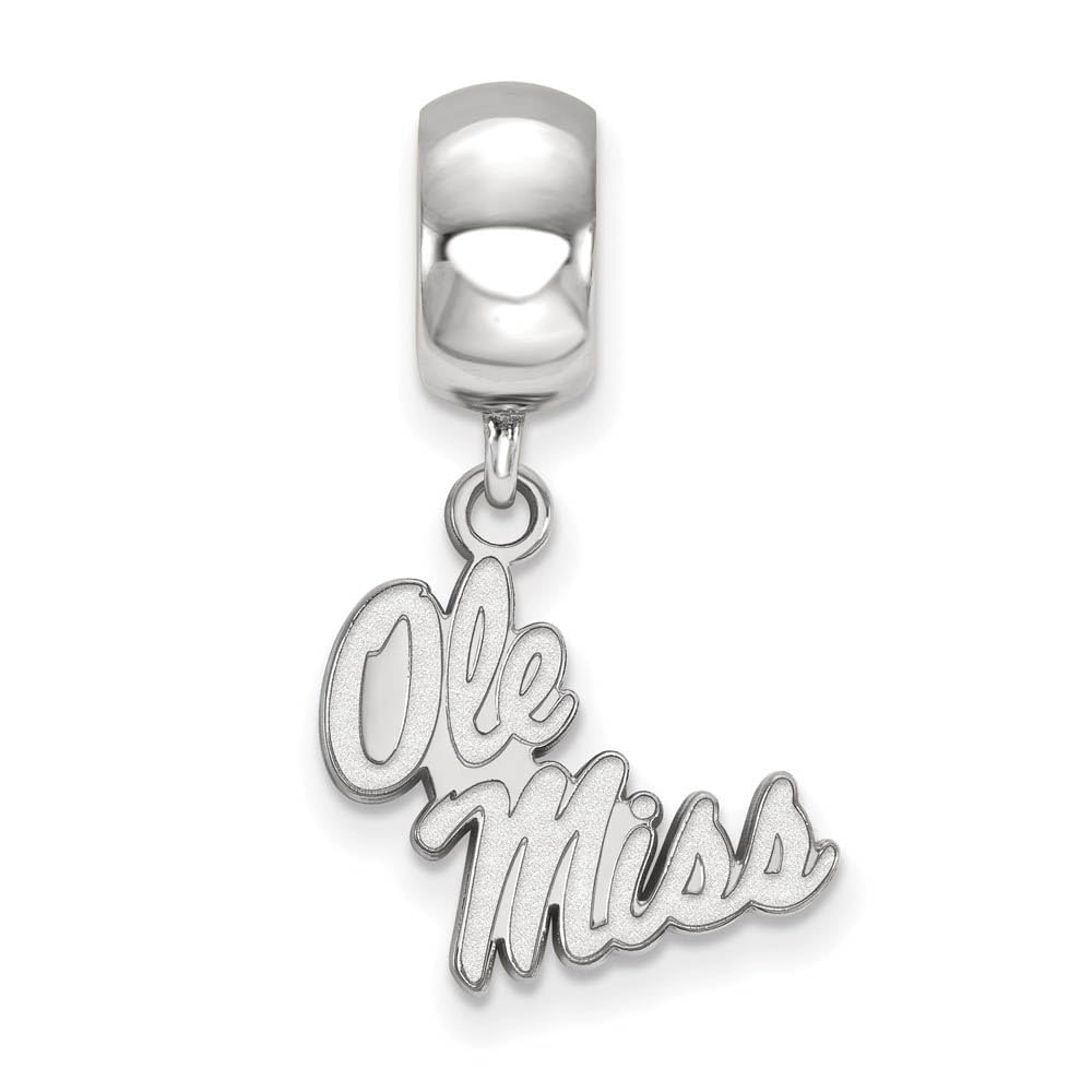 LogoArt Sterling Silver University of Mississippi Small Dangle Bead Charm