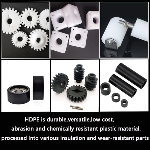 Bloque de plástico HDPE 2" grueso 4" x 6" negro miniatura 5