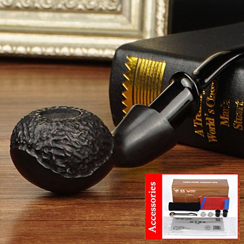 JiaQi manual Small shiny tobacco pipe,3 in 1 scraper Smoking pipe,Tobacco pipe,Accessories,Pipe cleaners Wood Detachable-E