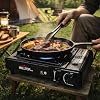 8,000 BTU Portable Gas Stove with Carrying Case for Camping, Picnics, Hiking, Fishing, BBQ, CSA Listed BLACK
