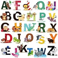 DEKOSH Animal Alphabet Kids Wall Decals - Peel & Stick Educational Baby Stickers for Playroom, Classroom Decoration