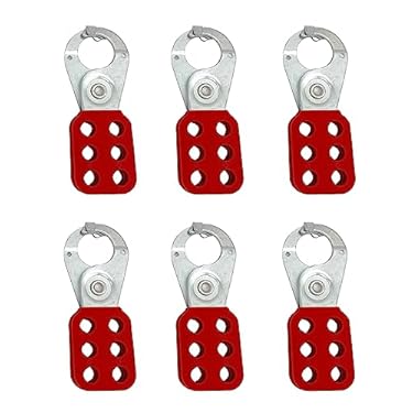 AMAZON - FNINGSORG 6 PCS Lockout Tagout Safety Hasp Set, 1 Inch Group Lockout Hasp for Group Lockout Applications, Rust-Proof Longer Service Loto Hasp