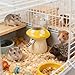 Baoblaze Hamster Water Bottle Cage Accessories Easy to Clean Cartoon Ceramic Small Pet Supplies with Stand for Rat Mice Ferret Gerbil, Yellow