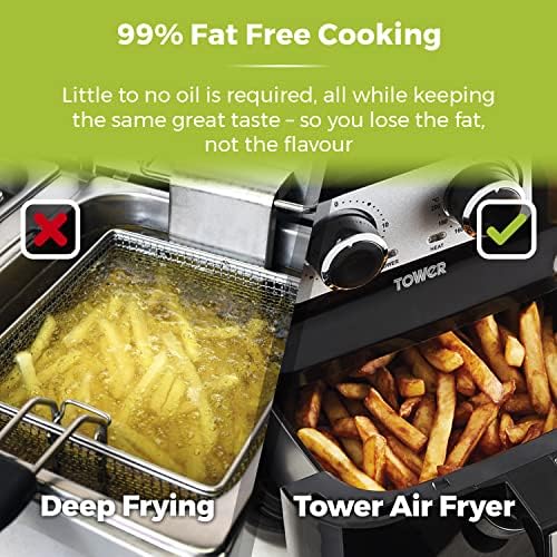 Tower T17090 Vortx Manual Air Fryer, 5L, Black