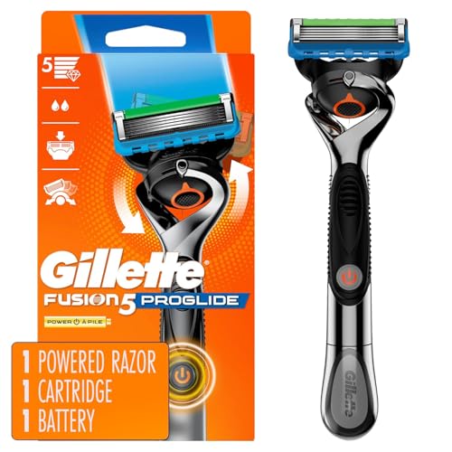Gillette ProGlide Power Razor for Men, 1 Gillette Power Razor Handle + 1 Blade Refill