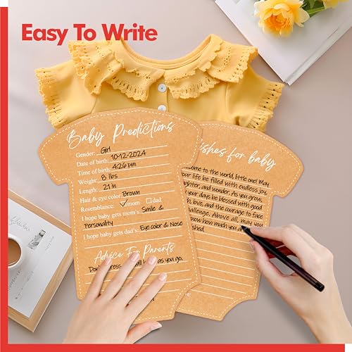 Image of 55PCS Baby Predictions, Double Sided Advice Cards Baby Shower Decorations Cards Wishes to Baby for Parents