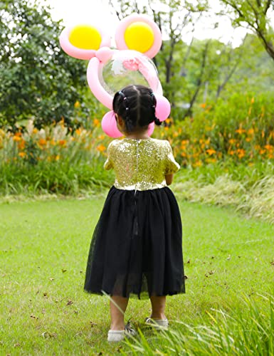 Cilucu Toddlers Sequin Tutu Dress for Girls Adorable Bow Dress Short Sleeve Sparkle4