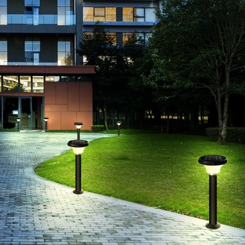 Image of Epyz Solar Gate Pillar Light Outdoor with Long Pole Round Shape with 143 LED 12,000mah Battery, 3 Type of Lights, Application for Fence, Garden, Wall, Outdoor [ Pack of 2, Multicolour ]