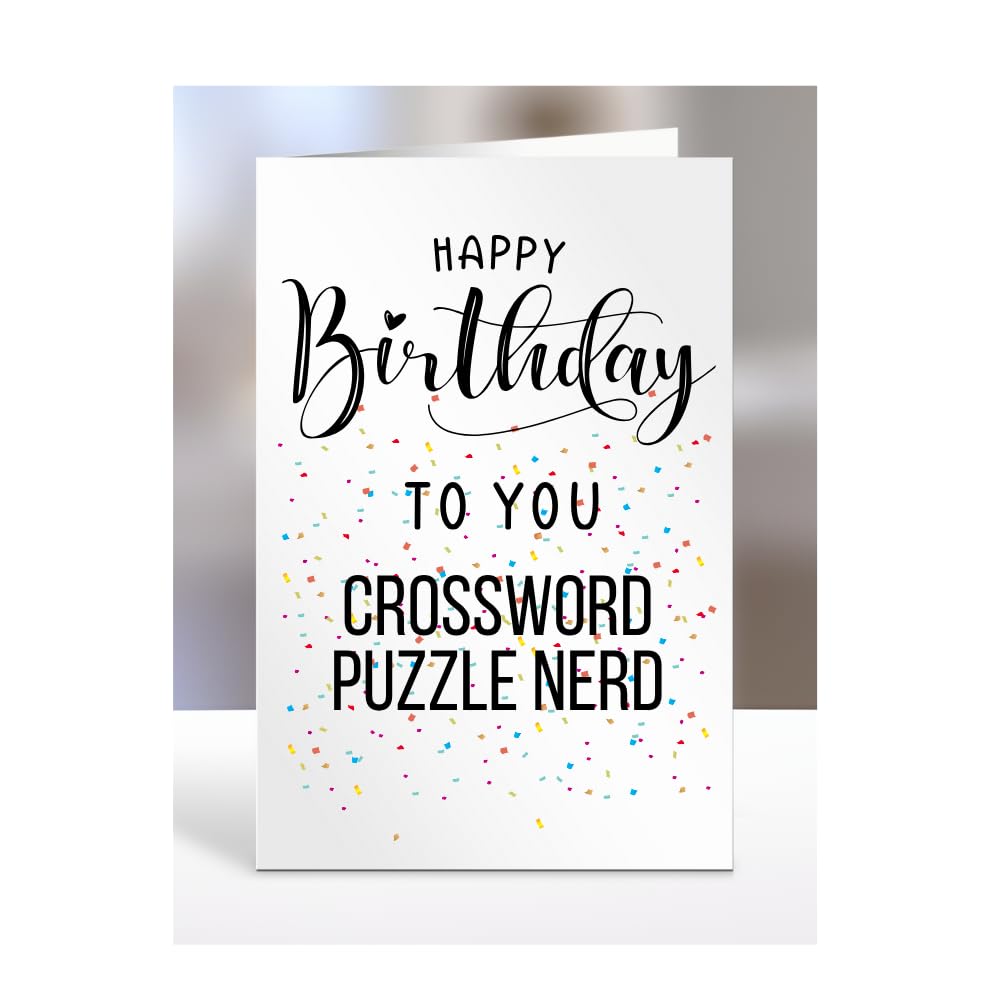 Happy Birthday To You Crossword Puzzle Nerd Card, Gifts for Men, Women, Presents for Man, Woman or Person, Greetings Card, Funny, Joke, Silly, Gag, A5-127a_90 โ image 1