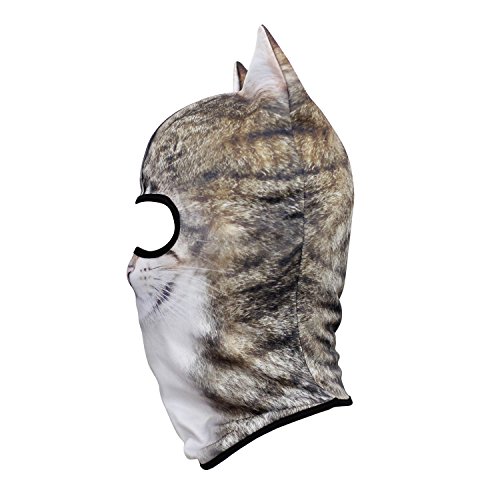 Image of WTACTFUL 3D Animal Ears Balaclava, Breathable Face Mask for Halloween