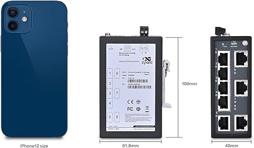 Miniatura 5 de InHand Networks - Interruptor Gigabit Ethernet industrial no administrado de 8 puertos, 8 puertos RJ45 adaptativos 101001001000 Base-T (X),