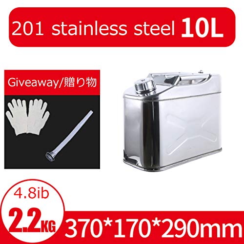 Gasoline portable cans fuel tank gasoline carrying tank fuel canister stainless steel emergency for carrying fuel cans,10L