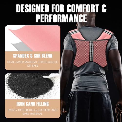 Image of NATURELUX Weighted Vest Men or Women - 5 /10 /15 /20 /25 /30lbs Weights with Reflective Stripe, Weighted Vest for Workout Equipment for Strength Training Running - Walking Weight Loss