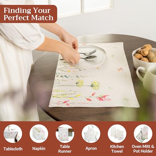 Set de table de mariage champêtre Maison d'Hermine Botanical Fresh en tissu - 5