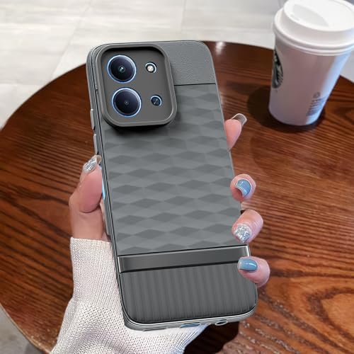 Image of Pikkme Back Cover for Redmi 15C 5G Camera Protection 3D Hexa Cube Design Silicone Protective Bumper Case (Grey)