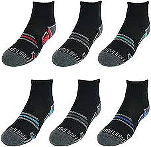 Fruit of the Loom Girls 6 Pack Everyday Active Ankle Socks, 7.5-9