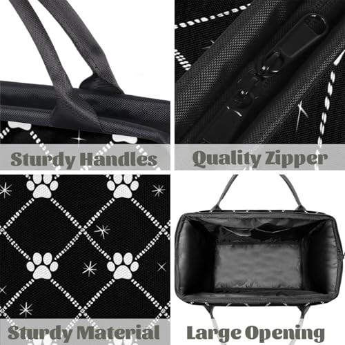 Overnight Weekender Bag for Women Men White Cute Dog Paw Waterproof Carry On Travel Duffel Bags with Zipper Lightweight Sports Gym Bag Luggage Workout Handle Bags for Traveling Yoga Camping4