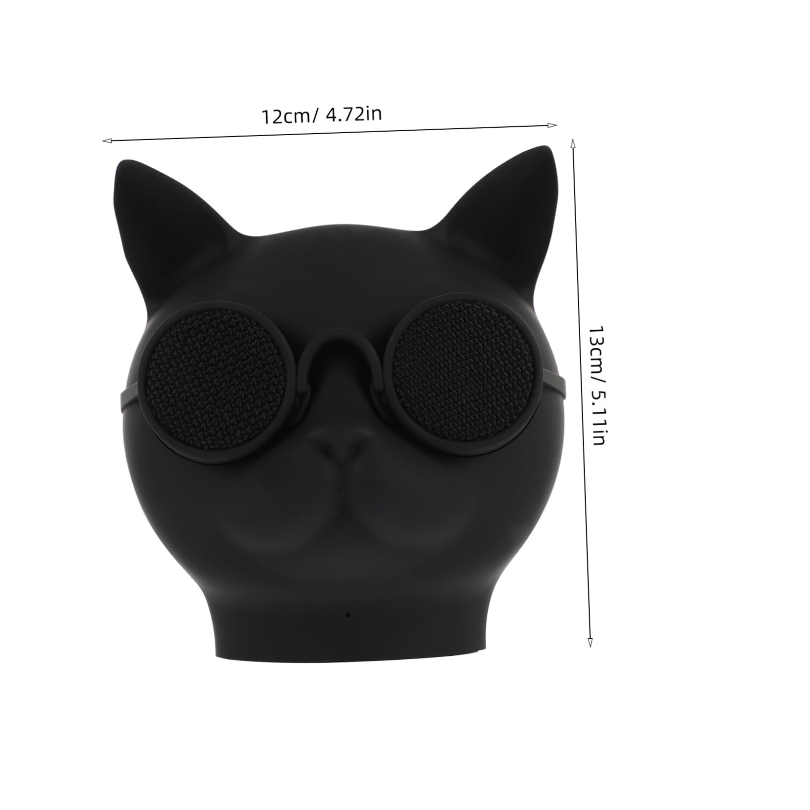 LABRIMP Mini-Enceinte en Plastique Forme Tête de Chat Noire sans Fil Haut-Parleur Rechargeable 1500mah pour Usage Extérieur et Portable