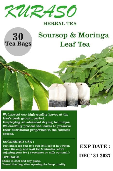 SOURSOP GRAVIOLA & MORINGA LEAVES TEA 30 Tea bags,