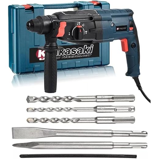 Martelete Furadeira Rompedor Rotativo 1200W 12 Peças Completo (110)