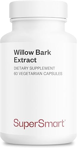 Supersmart - Extracto de corteza de sauce de 530 mg por día (alta potencia) - 15% de salicina - Suplemento natural de hierba de corteza de sauce |
