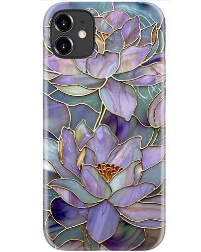 Image of Goodon for iPhone 12 Mini Case Cute - Wireless Charging Compatible - Dual-Layer Hard Shell + Silicone Cover - Protective Phone Case with Trendy Designs for Women - Abstract Lotus | Dual-Layer Hard Shell + Silicone, Slim Fit Protective Phone Cover with Wildflower Designs for Women Girls