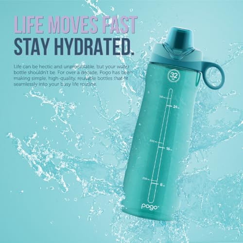 Image of Pogo BPA-Free Tritan Plastic Water Bottle with Chug Lid, 40 Oz, Purple