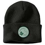 Rippstrick Carhartt Herren Knit Shamrock Patch Beanie Hut, Schwarz, Einheitsgröße EU