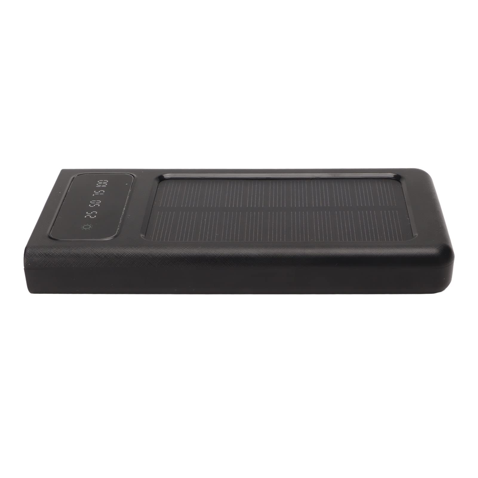 Chargeur de Téléphone Portable Solaire, 20 000 MAh à Deux Ports de Sortie, Chargeur de Téléphone Solaire Portable avec Affichage de L'alimentation et Lampe de Poche, pour (Le Noir)