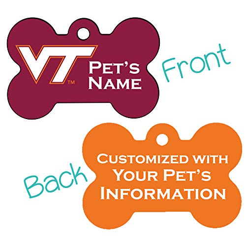 Virginia Tech Hokies 2-Sided Pet Id Dog Tag | Officially Licensed | Personalized for Your Pet Connecticut 