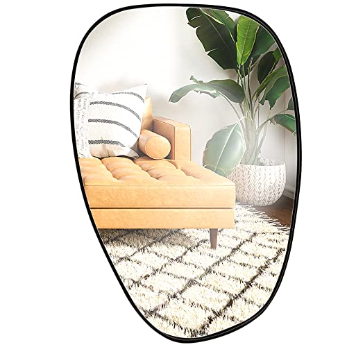Mirrorize Espejo de pared irregular, espejo de pared asimétrico, moderno espejo de pared abstracto, decoración para sala de estar, baño, dormitorio, entrada, 19 x 27 pulgadas