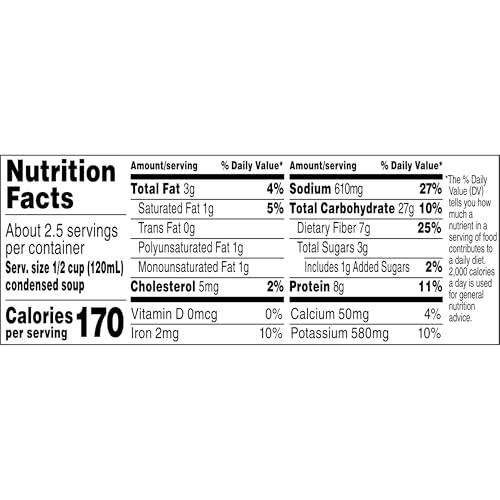 Image of Campbell's Condensed 25% Less Sodium Bean With Bacon Soup, 11.25 oz Can (Pack of 4)