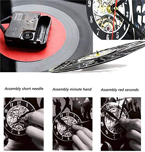 HKOEBST Beatles Theme Record Grande Horloge Murale, Horloge Murale en Vinyle, Horloge Murale De La Famille Art Deco À La… - Les Beatles, Paul McCartney, John Lennon, RIngo Starr, George Harrison HKOEBST Beatles Theme Record Grande Horloge Murale, Horloge Murale en Vinyle, Horloge Murale De La Famille Art Deco À La… – Image 3
