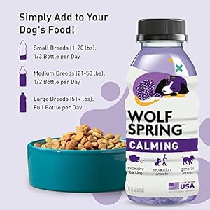 Wolf spring calming food topper 12 pack  dog anxiety relief  calming treats for dogs  natural food topper dog calming treats for anxiety  reduce anxious behavior  promote relaxation   cucciolini doodles