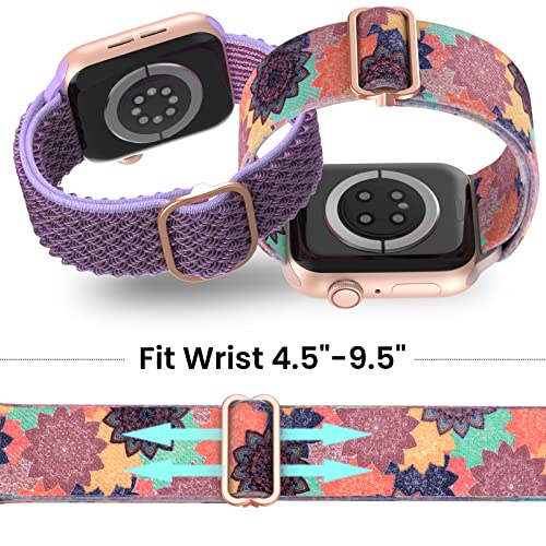 Image of Delidigi Stretchy Bands Compatible for Apple Watch Band Women 40mm 38mm 41mm 42mm 44mm 45mm 46mm 49mm, Nylon Braided Straps for iWatch Series 11 10 9 8 7 6 SE 5 4 3 Ultra 3 2 1