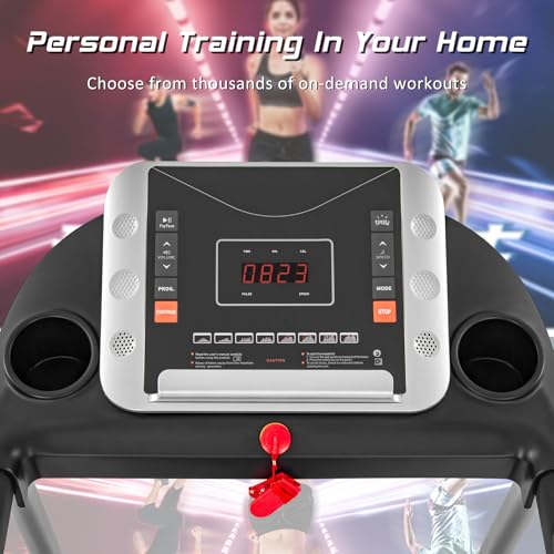 Image of Easy Folding Treadmill,Walking Pad Under Desk Treadmill, with Device Holder & Pulse Sensor, 3-Level Incline Adjustable Compact Foldable,for Home Use