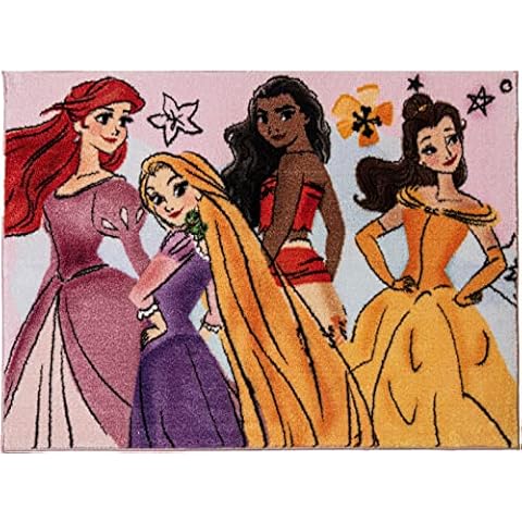 Gertmenian 19837 Disney Rug Licensed Kids Bedroom Décor Throw Bedding Area Carpet, 40x54, Girls Princess Pink Purple Orange Watercolor Cover