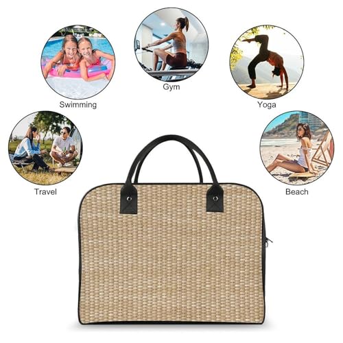 Yellow Lemons Pattern Travel Handbag with A Large Capacity Design That Can Be Reused4