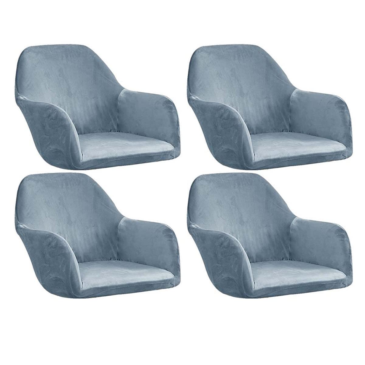 WJHDWYD Armchair Cover Elastic Chair Covers with Armrests Universal 1/2/4/6 Pieces Chair Slipcover for Office Dining Room Kitchen Modern(Grigio Blu,4PCS)