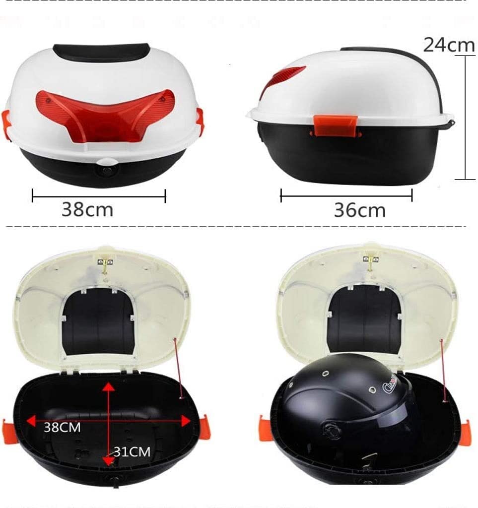 kufer motocyklowy, Pudełko do przechowywania w bagażniku motocykla na rower z twardym tyłem ABS 38x36x24CM DWG