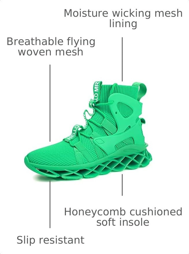 Image of Hello MrLin Men's Running Shoes Non Slip Athletic Tennis Walking Blade Type Sneakers Hip Hop