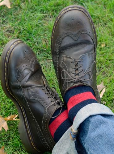 Image of WARRIOR ALPACA SOCKS - Fresh Classic Rugby Stripe - Alpaca Wool Dress Socks