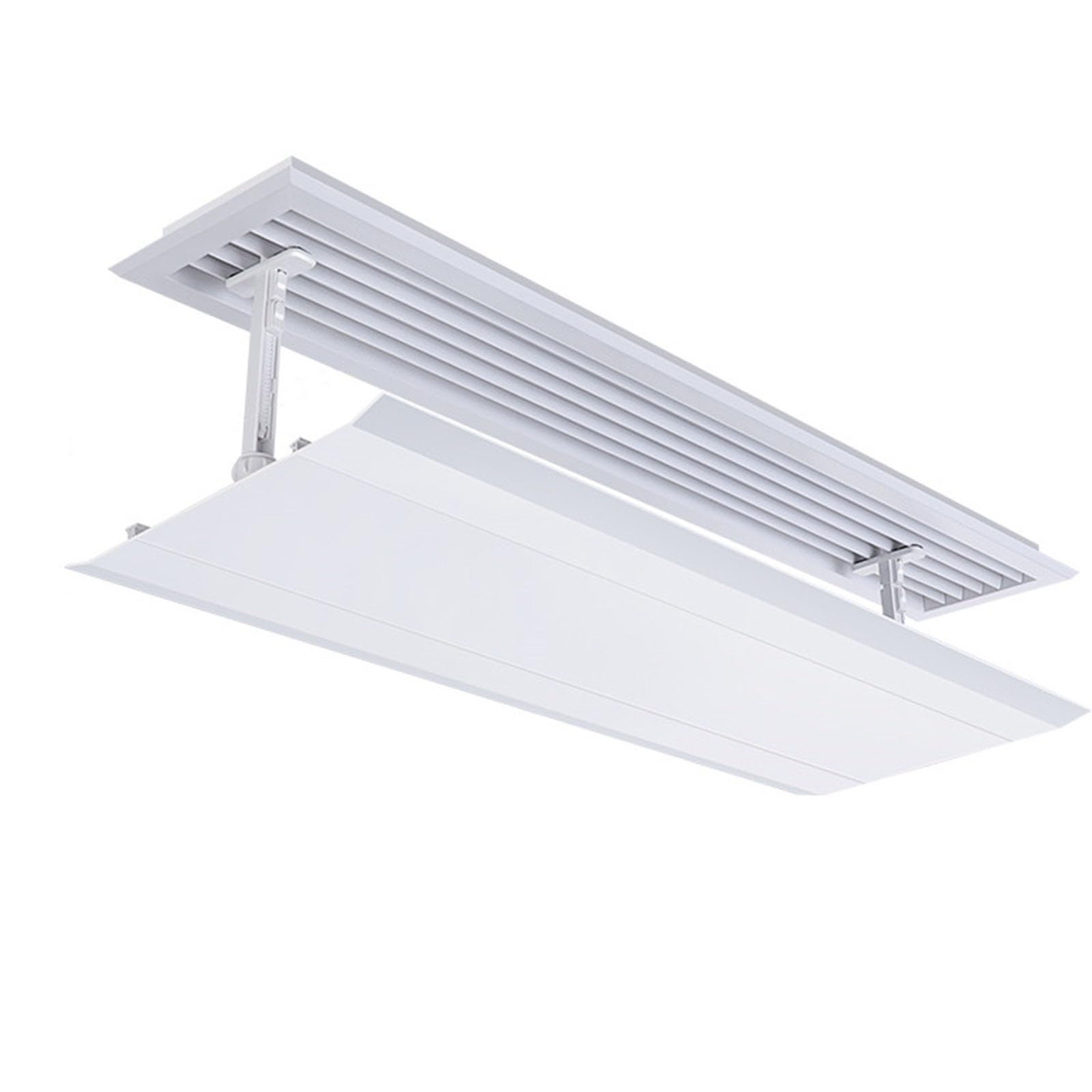 Deflettori Condizionatore, Deflettore per Bocchette a Soffitto, Facile da Installare, Materiale ABS Ispessito, per Uscita Aria Superiore(80x30cm/32x12in)