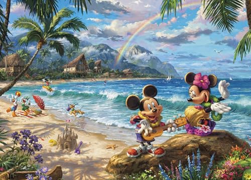 Ceaco - Thomas Kinkade - Disney - Mickey & Minnie in Hawaii - 1000 Piece Jigsaw Puzzle