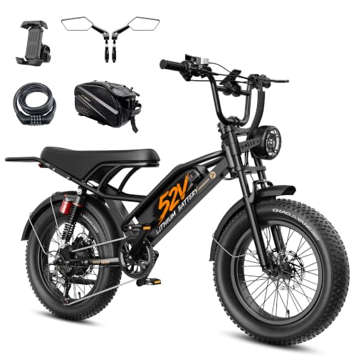 Image of Jasion YR20Pro Electric Bike,3000W Peak Motor&32MPH Ebike,50V 20AH Battery | Up to 90 Miles Range E Bike, ,50V 20AH Battery Electric Mountain Bicycle, 20 inchx4.0 inch Full Suspension Fat Tire E-Bike