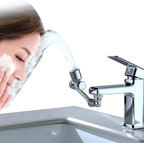 Aireador de grifo giratorio de 1080 grados con filtro brazo robótico giratorio universal aireador de grifo de extensión de salpicaduras accesorio