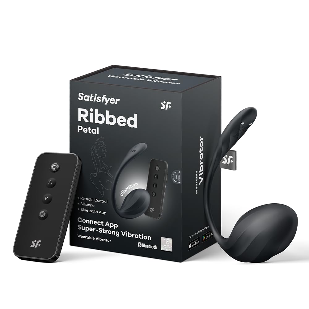 Satisfyer Ribbed Petal Vibromasseur G-Spot Avec Appli Connect | Vibro Étanche (IPX7) | Sex-Toys Silicone Sécurisé | 12 Programmi Vibrazioni | Sex Toýs Vibratori Femme